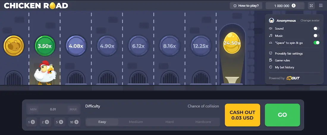 Schermata principale Slot Pollo Strada